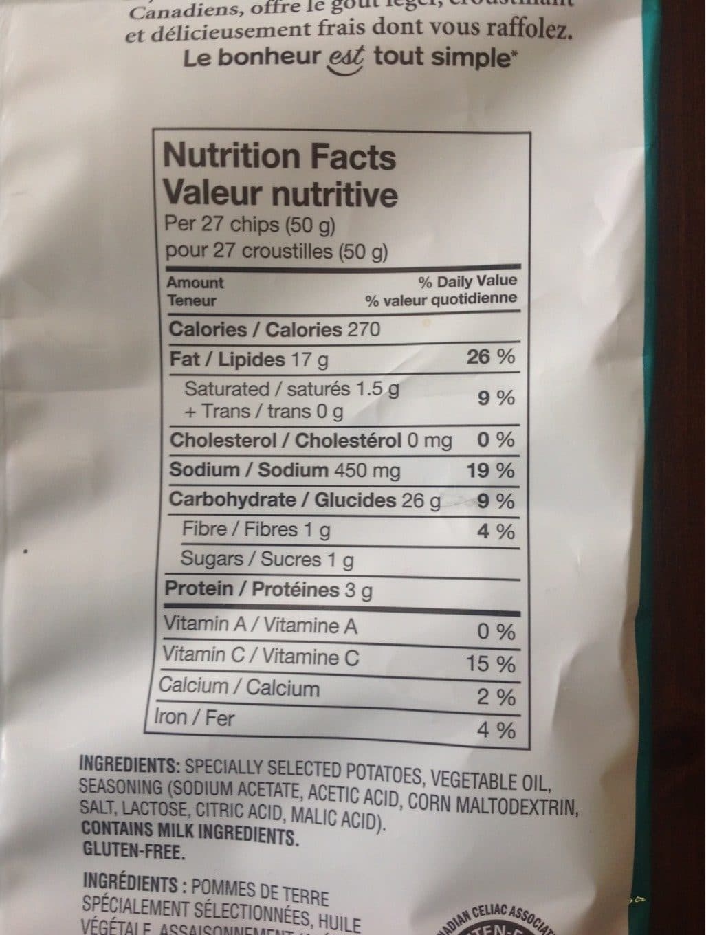 Lay's Potato Chips - Salt & Vinegar packshot