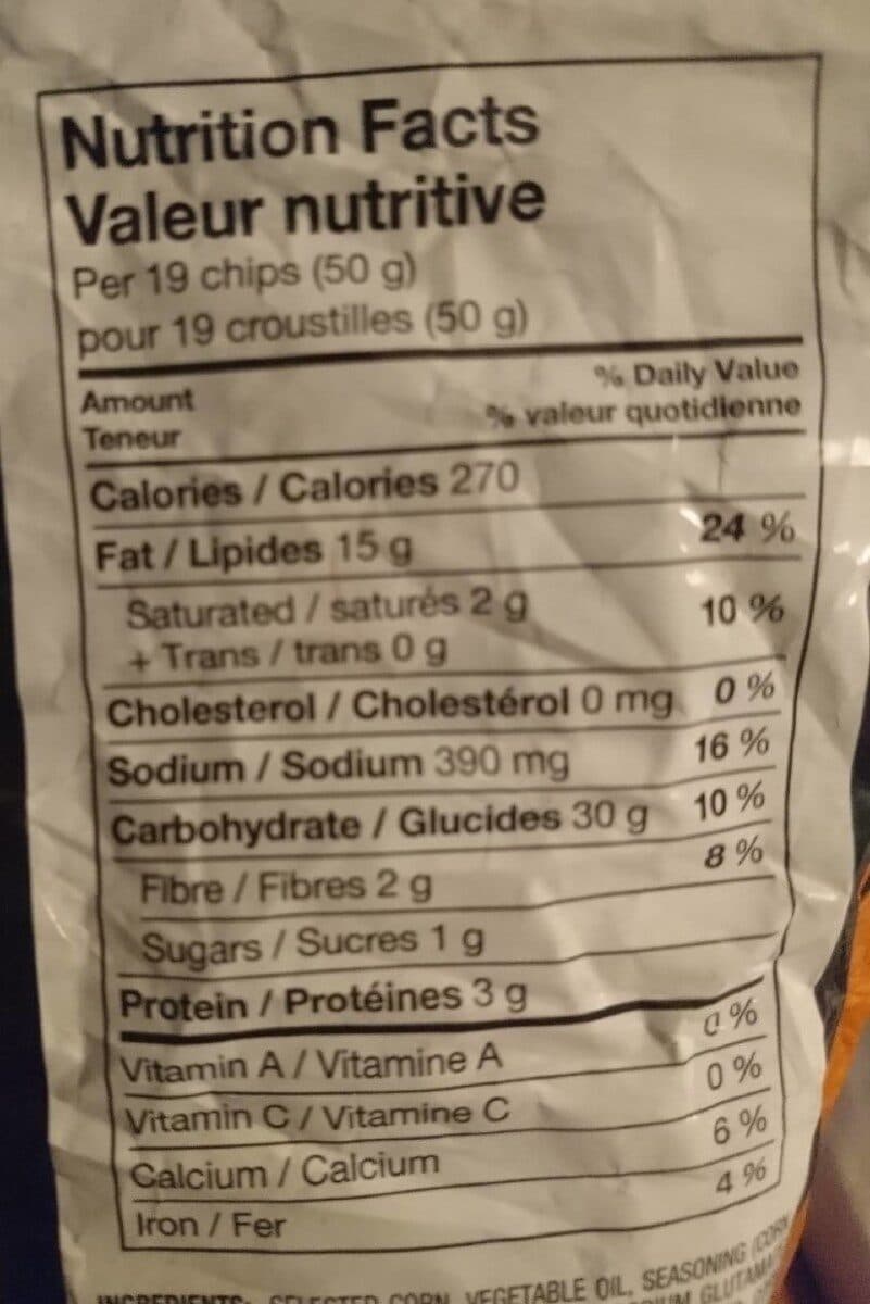 Doritos Zesty cheese tortilla chips imported from canada packshot