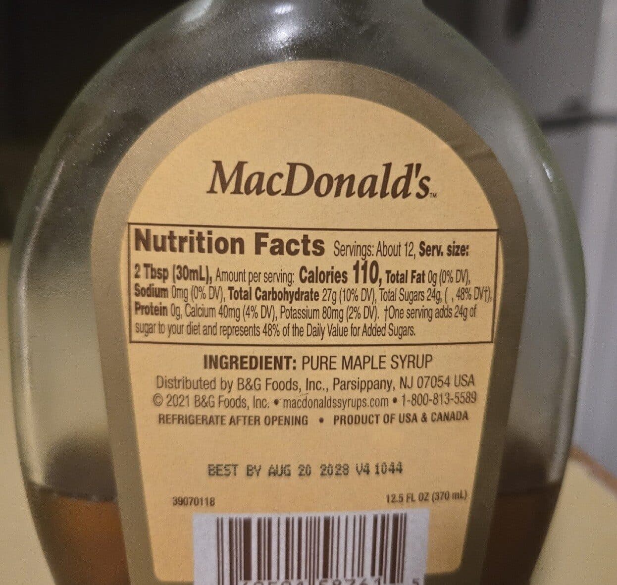 MacDonald's Pure Maple Syrup Amber Rich packshot