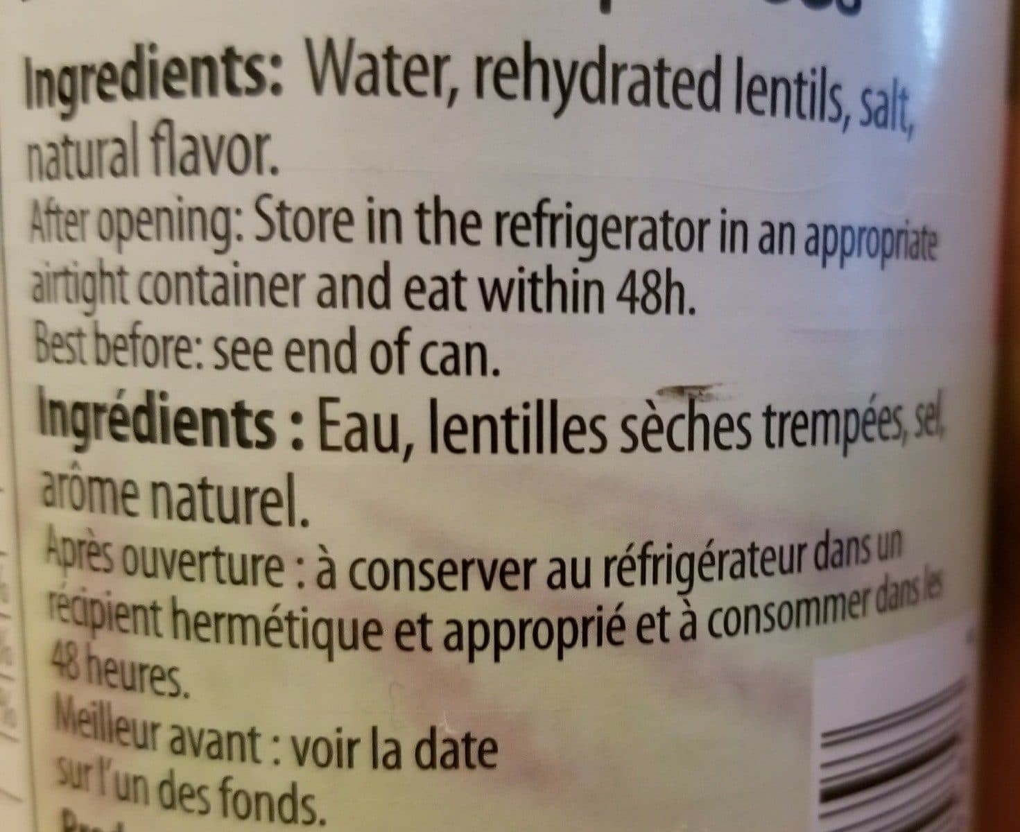 Open Food Facts Lentillles Préparées packshot