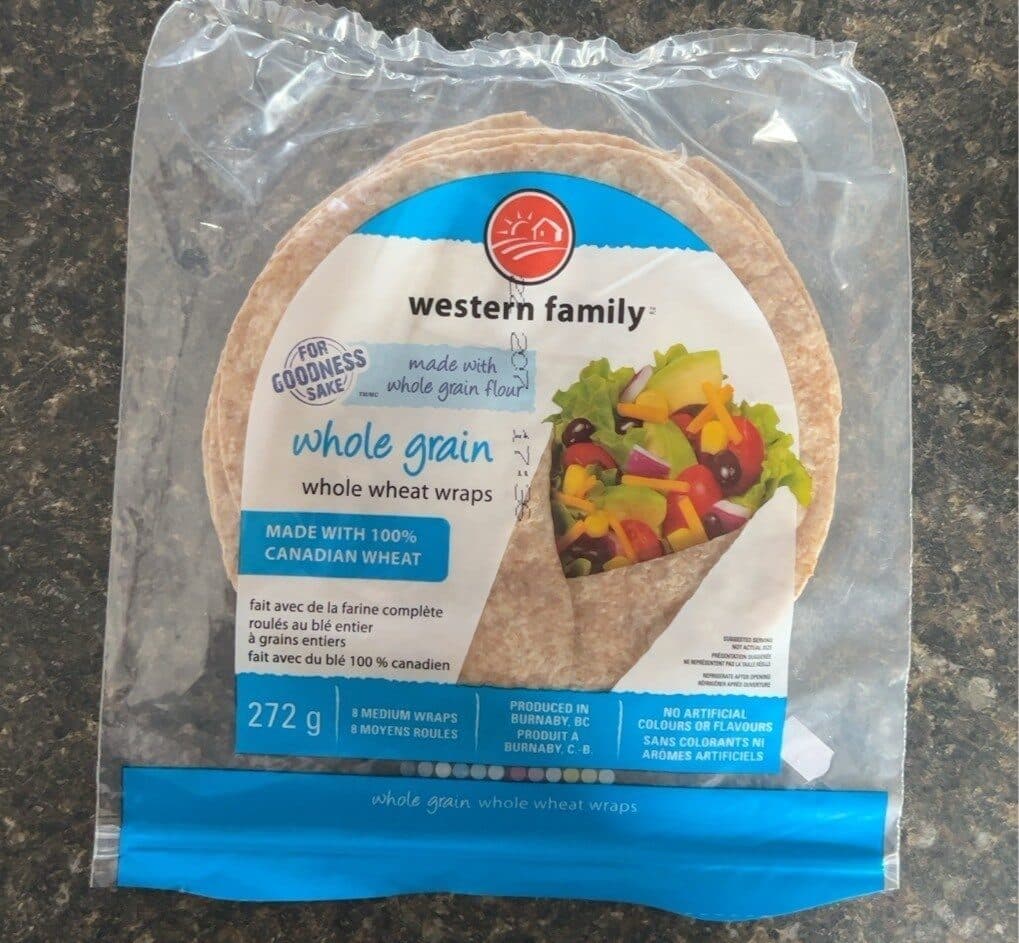 Western Family Whole wheat wraps packshot