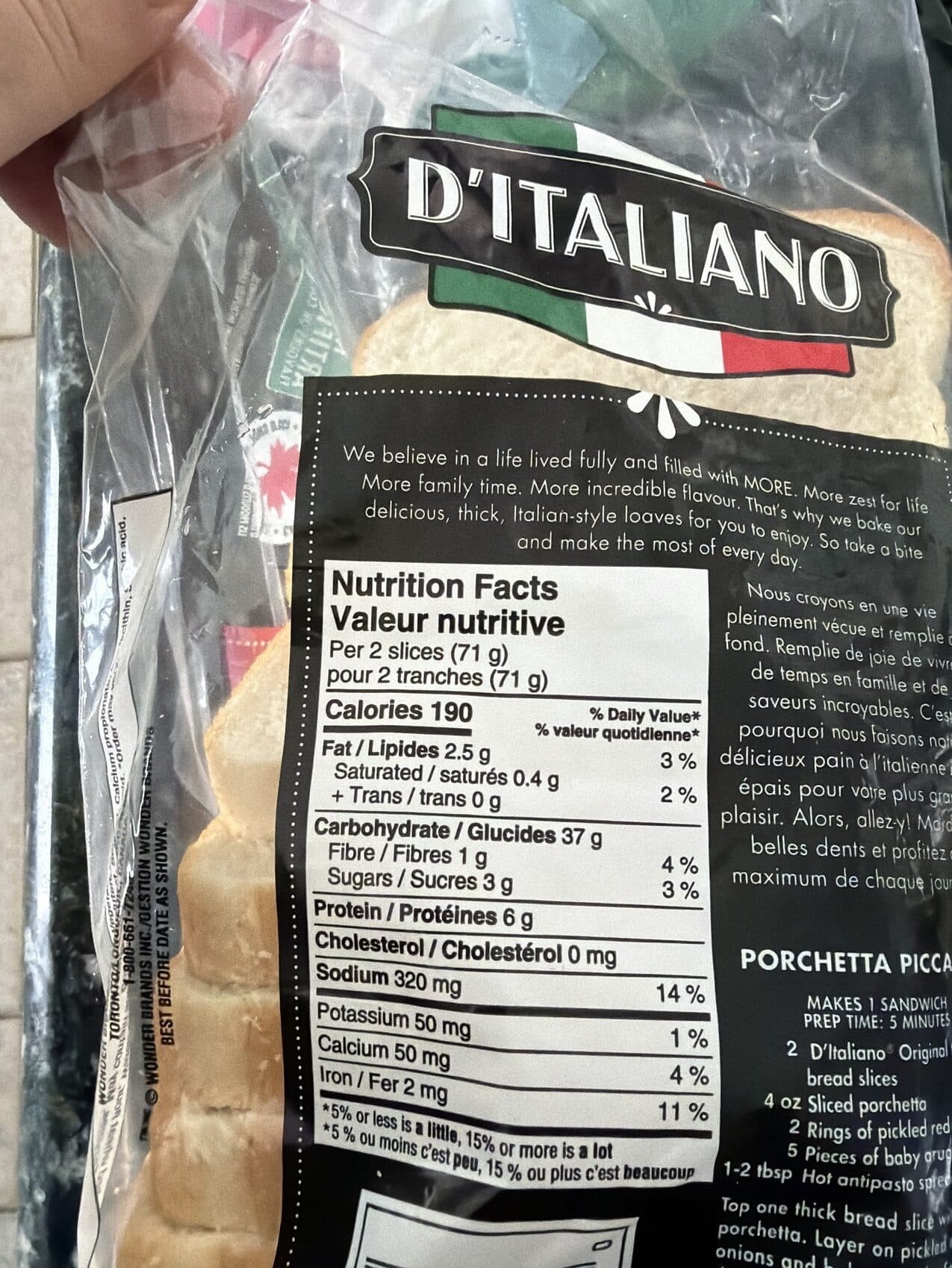 D'ITALIANO White Bread packshot