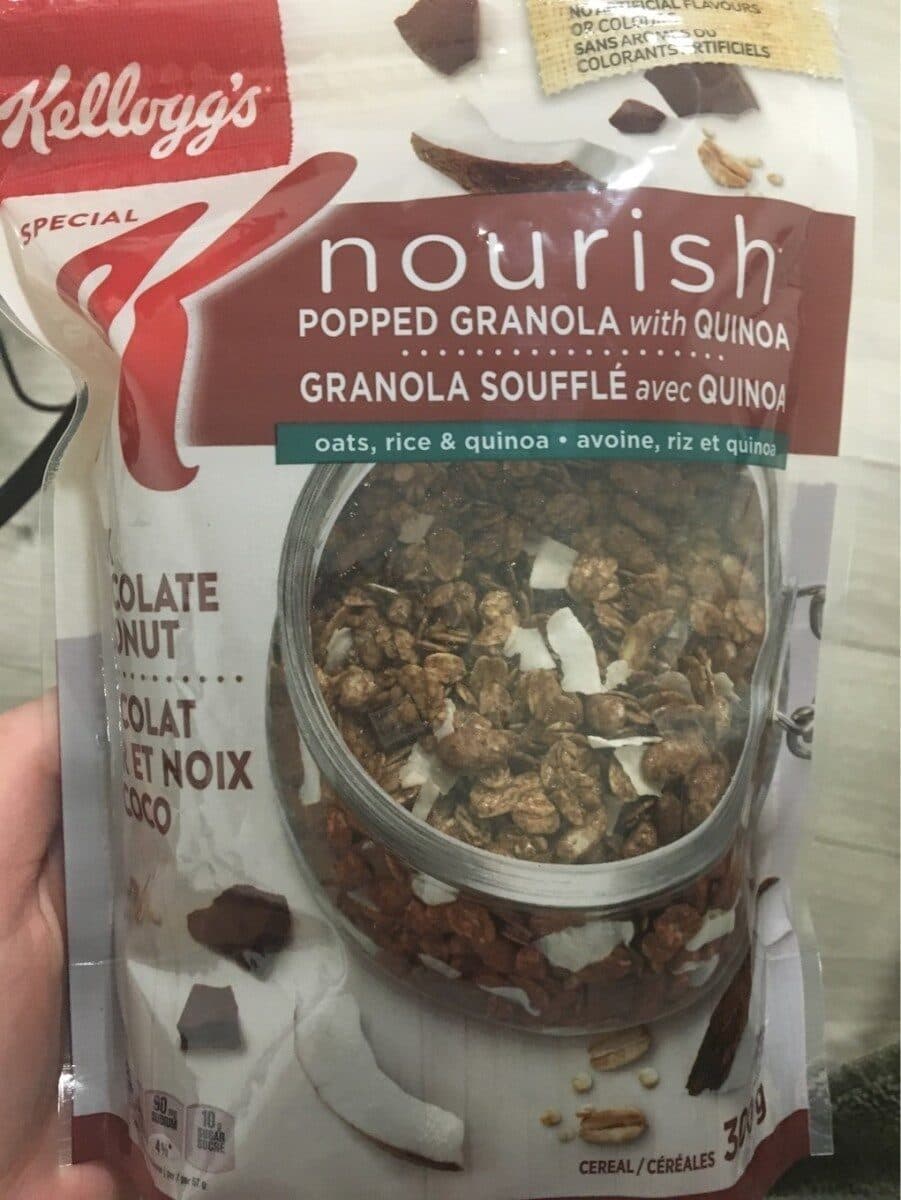 Kellogg's Nourish Pop Granola W / Quinoa Dark Choc Coconut packshot