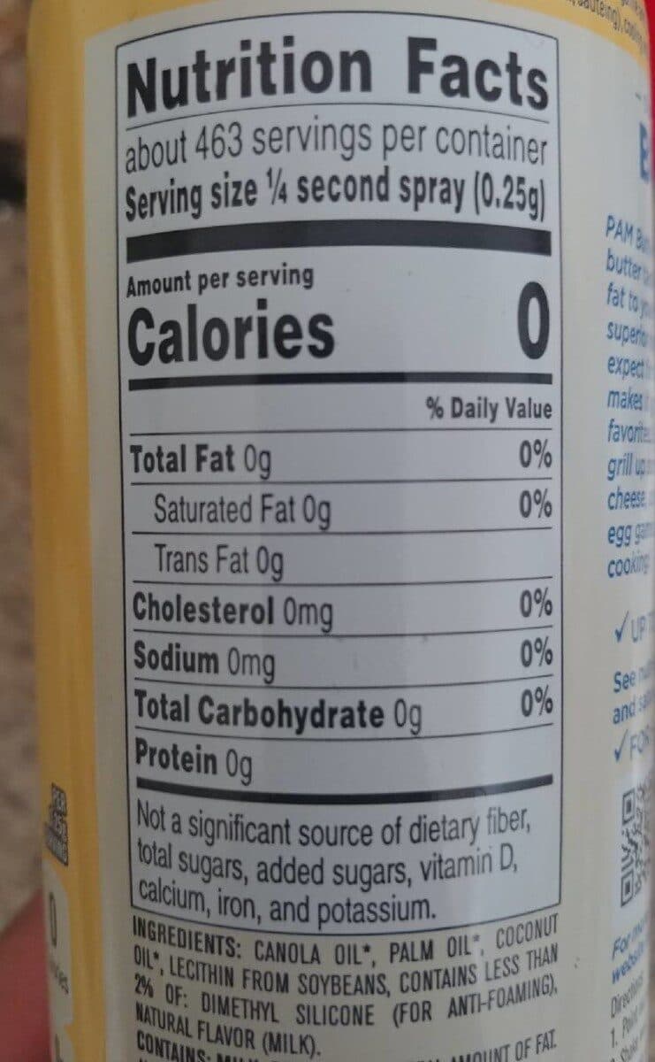Pam PAM Butter Cooking Spray, 5 Ounce packshot