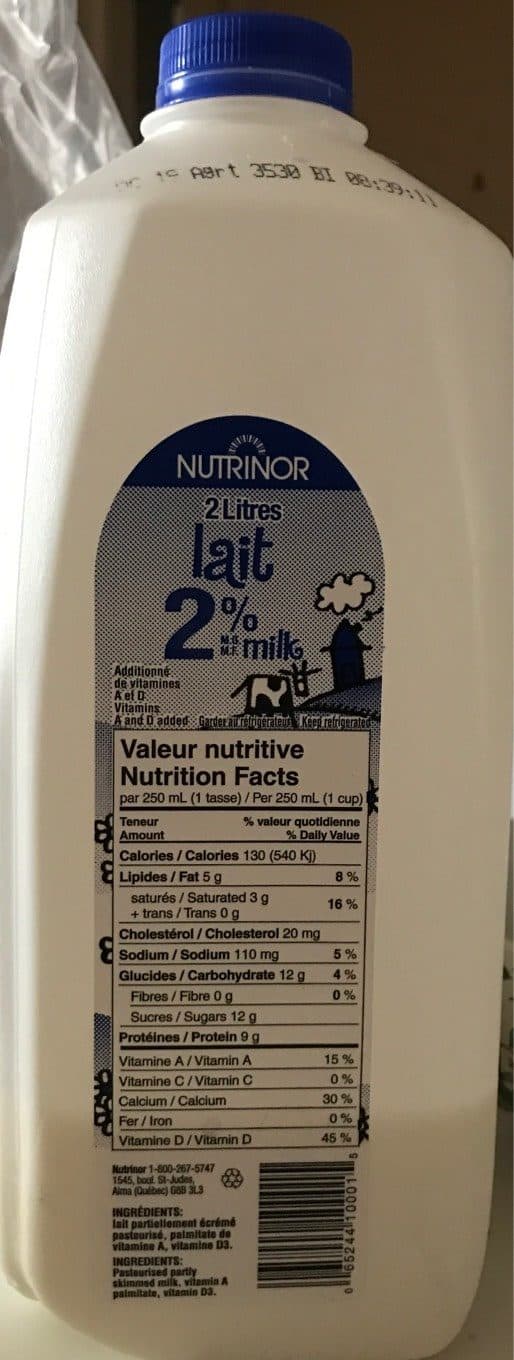 Nutrinor Lait 2% packshot