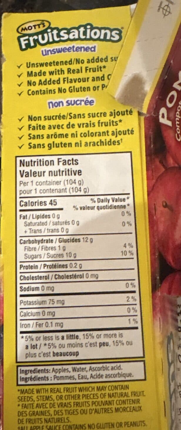 Mott's Fruitsations Unsweetened packshot