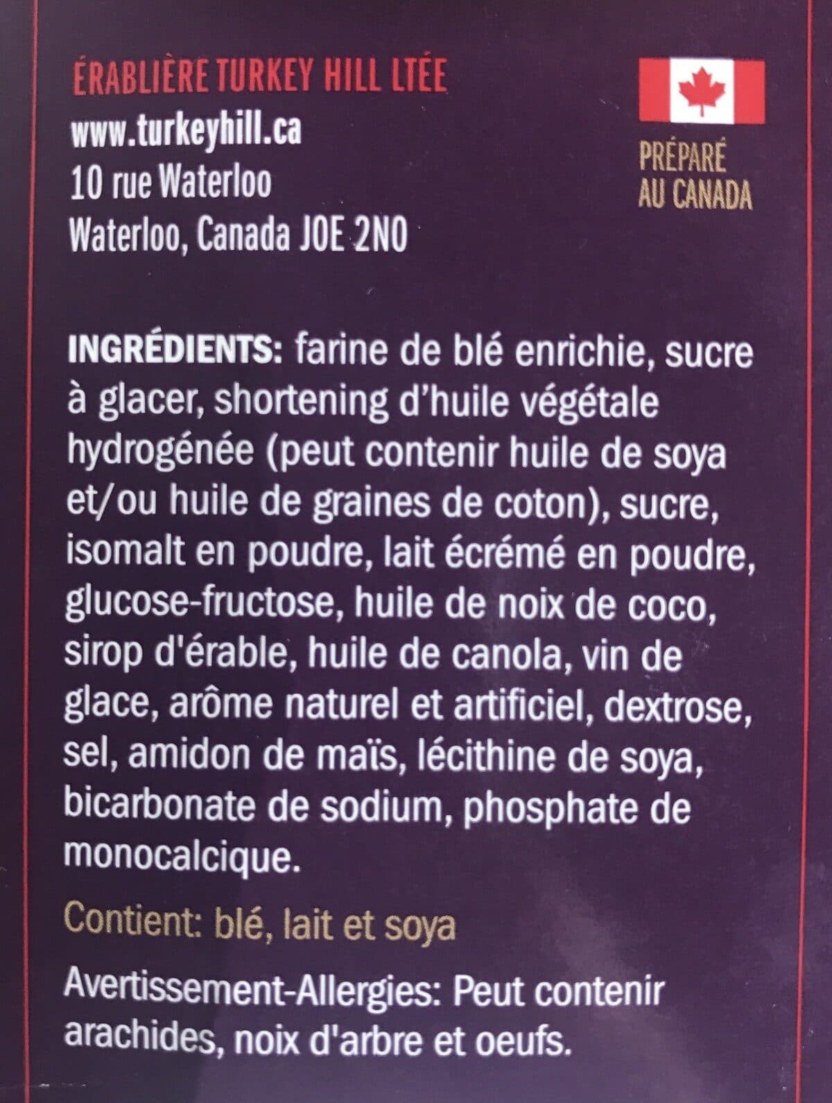 Turkey Hill Biscuits au vin de glace à l'érable packshot