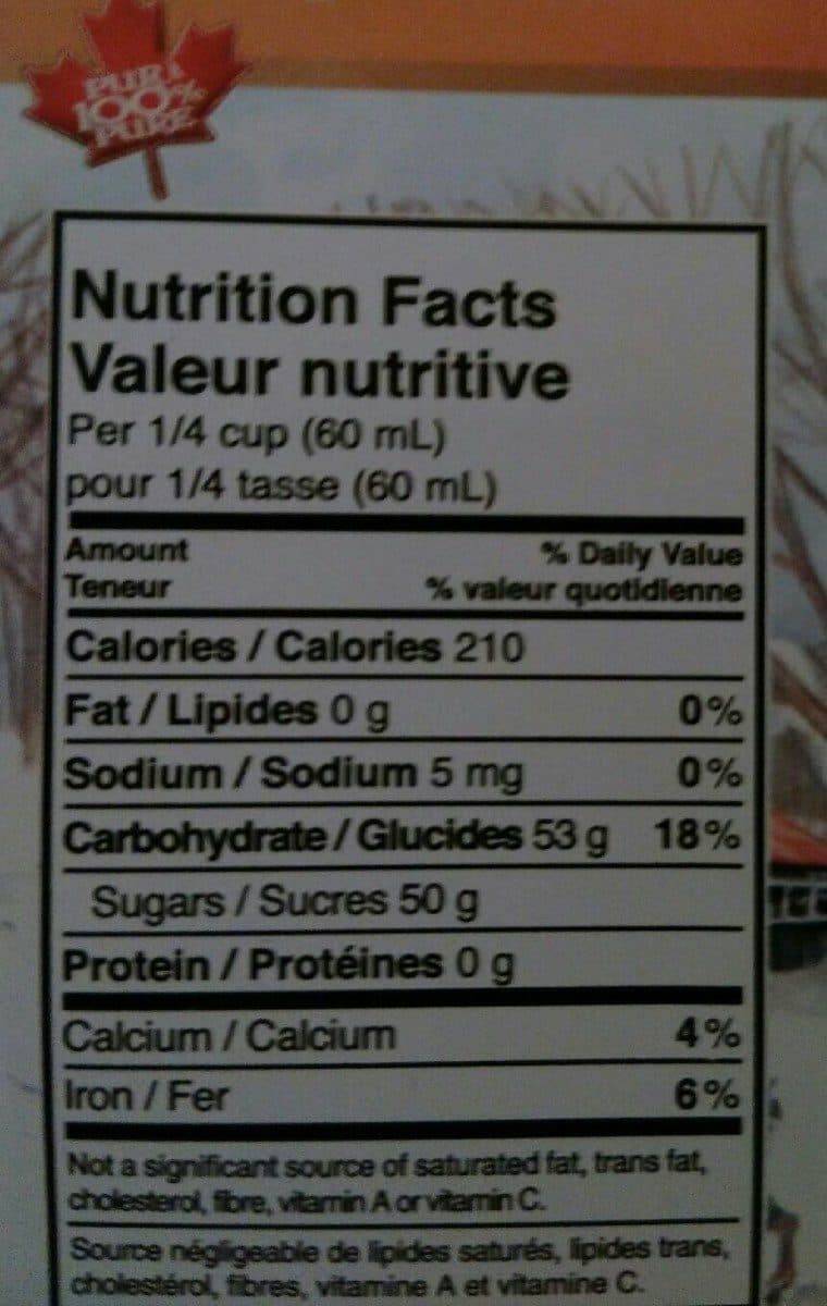 Open Food Facts Sirop d'érable packshot
