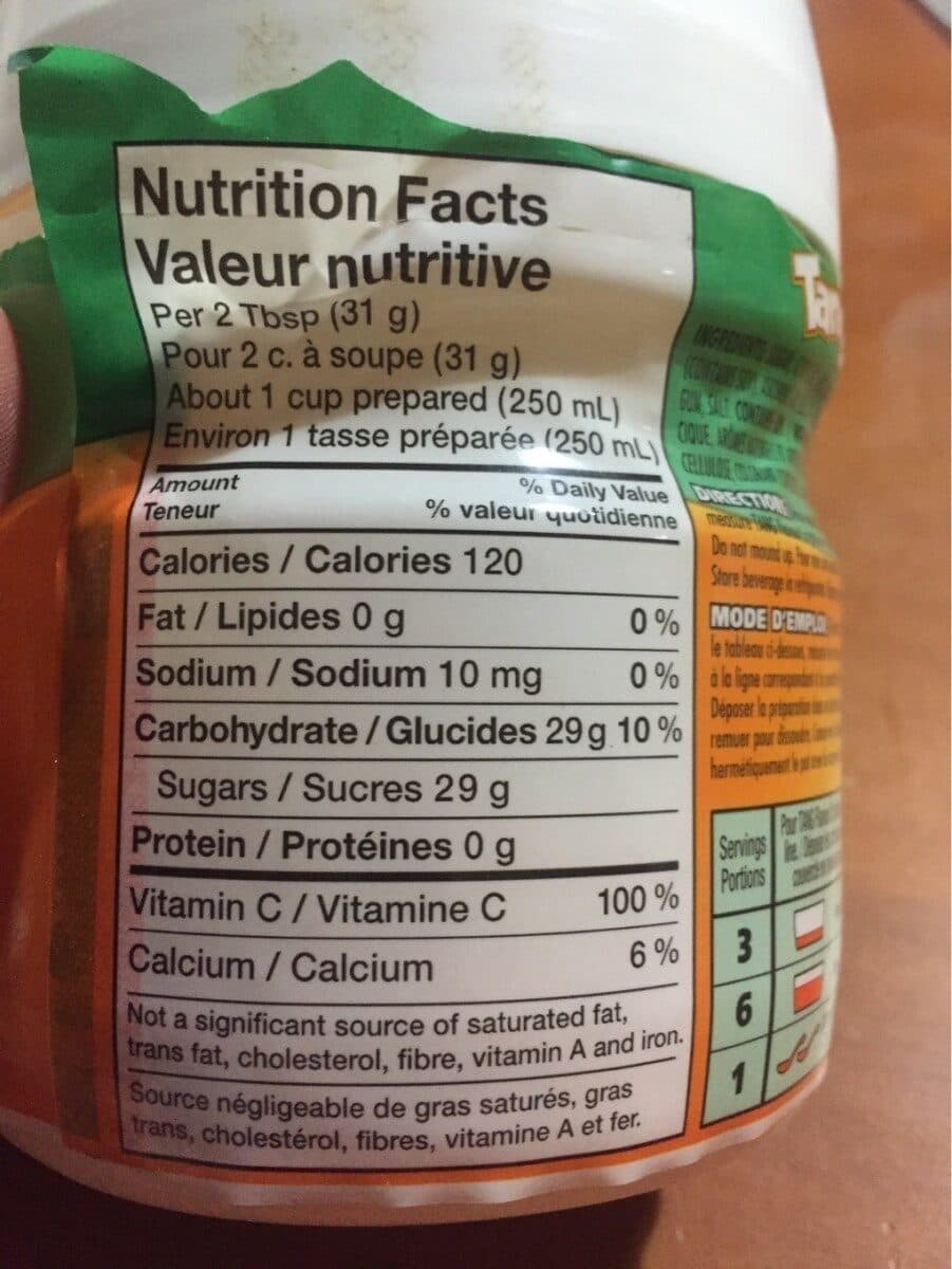 Open Food Facts Tang orange packshot