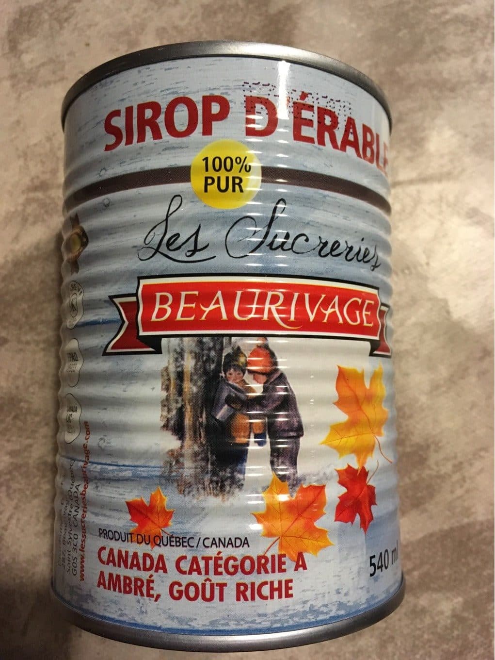 Les Sucreries Beaurivage Sirop D'érable Pur (clair) packshot