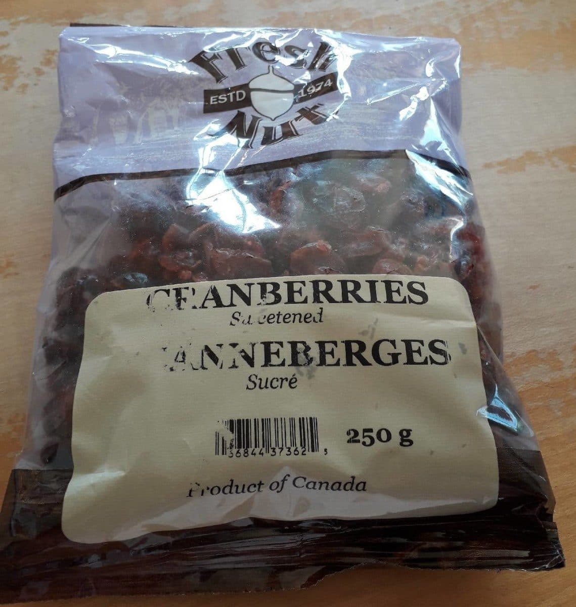 Open Food Facts Canneberges-sucré packshot