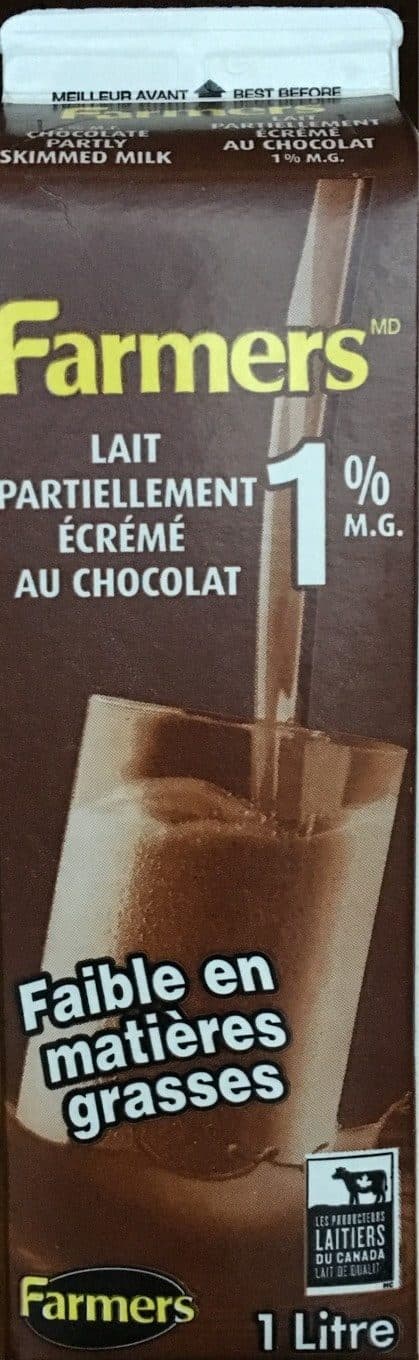 Farmers Lait partiellement écrémé au chocolat packshot