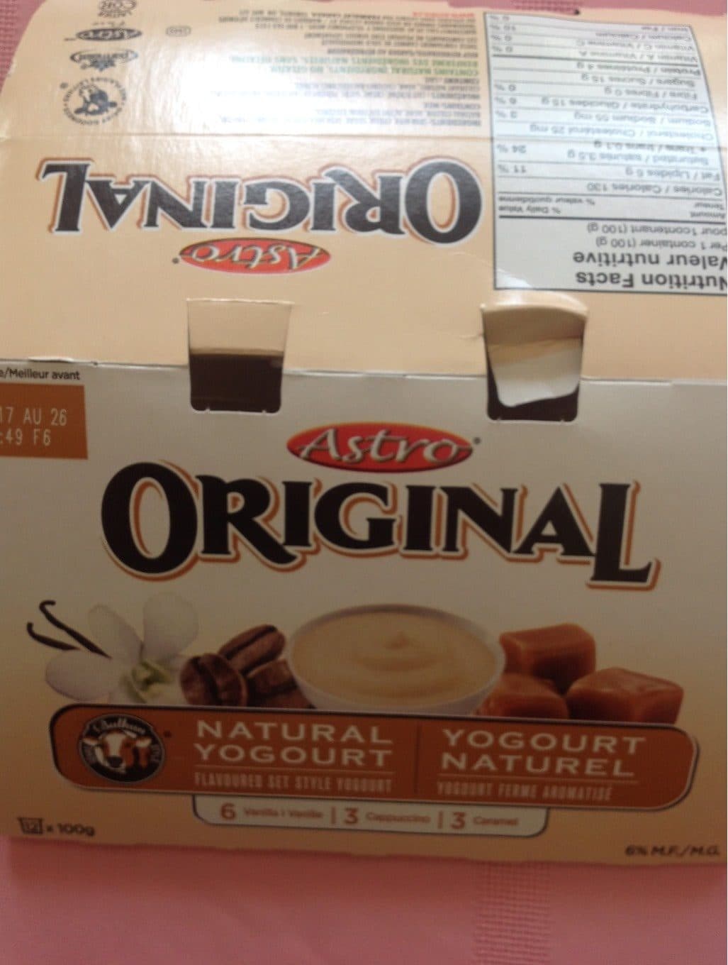 Astro Yogourt (caramel, Cappuccino & Vanille) packshot