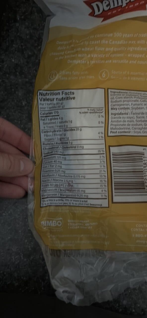 Dempster's Tortillas Original packshot