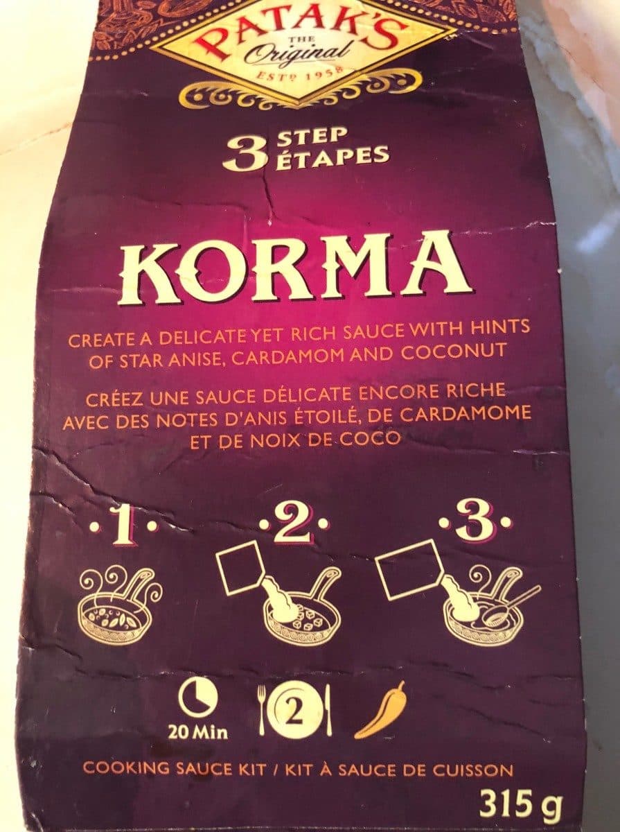 Patak's Korma 3 step packshot
