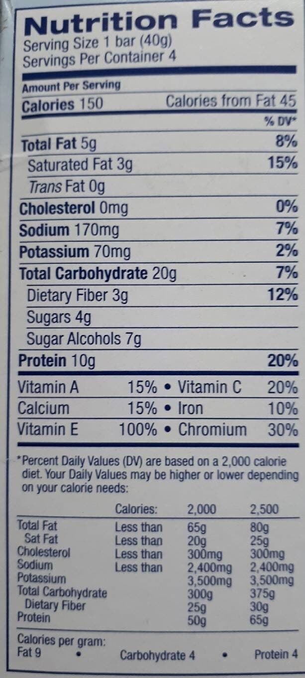 Abbot Glucerna Nutrition Bars Crispy Delights Chocolate Chip - 4 CT packshot