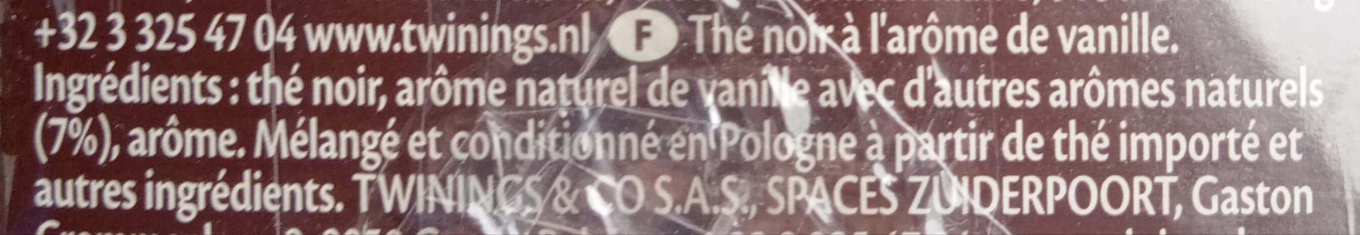 Twinings Twinings Tè nero aromatizzato vaniglia packshot