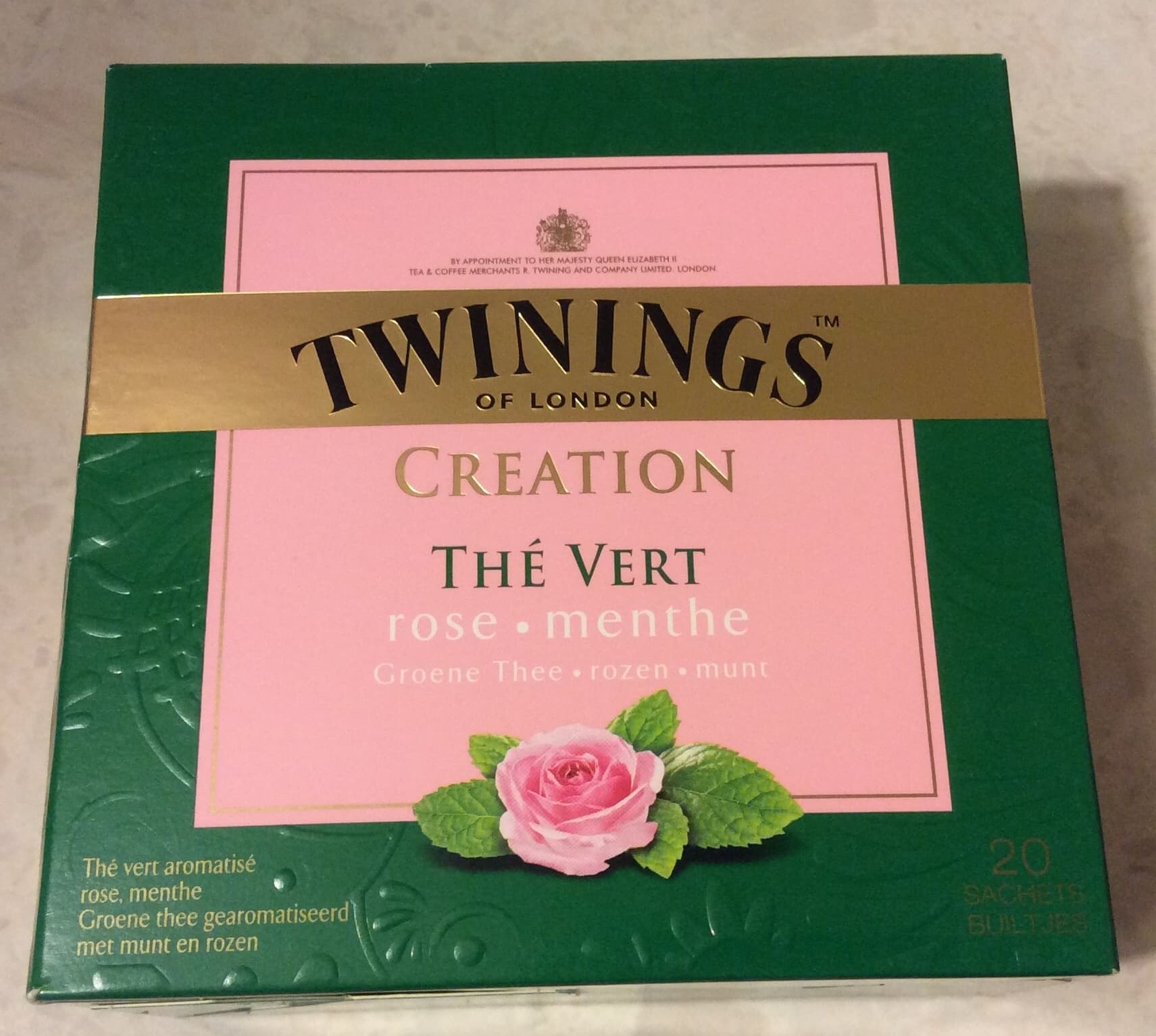 Twinings Création thé vert rose et menthe packshot