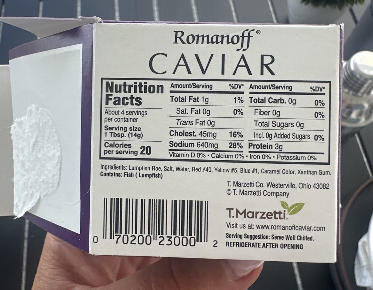 T. Marzetti Company Black lumpfish caviar, black lumpfish packshot