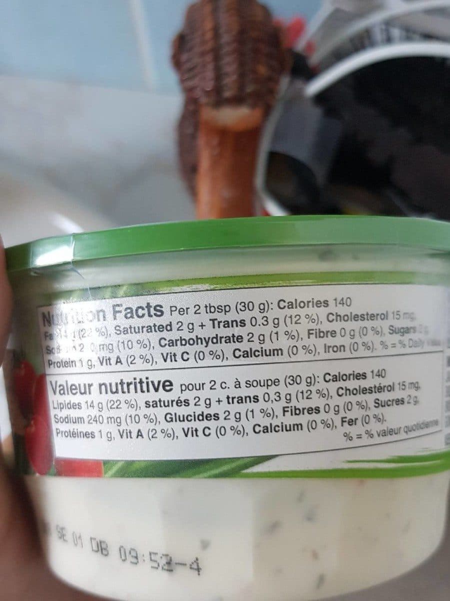 Open Food Facts Ranch veggie dip packshot