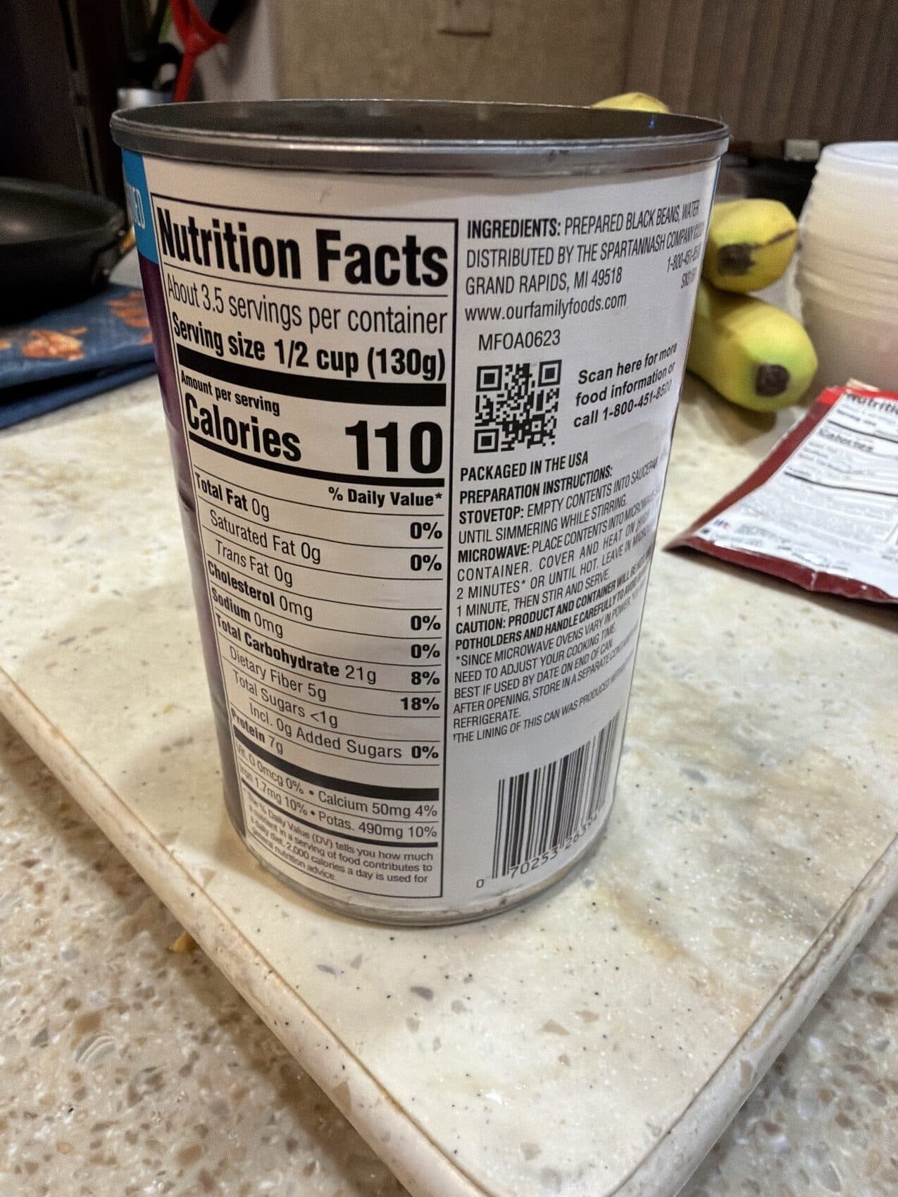 Our Family No salt added black beans packshot