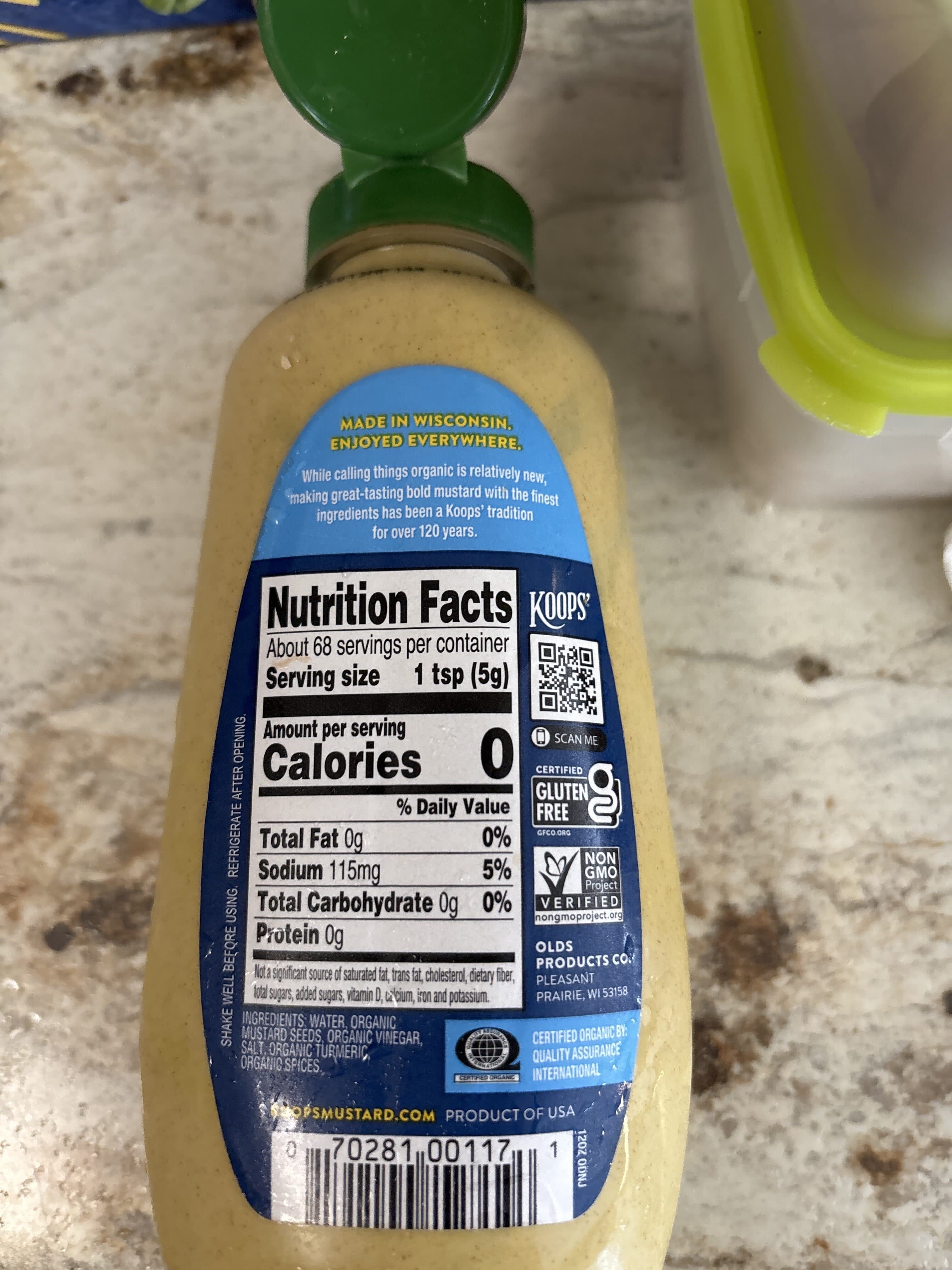 Olds Products Company Of Illinois Organic dijon mustard packshot
