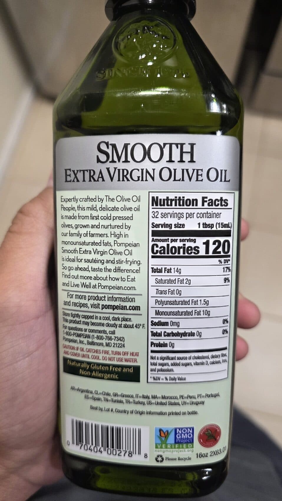 Pompeian Extra Virgin Olive Oil Smooth packshot