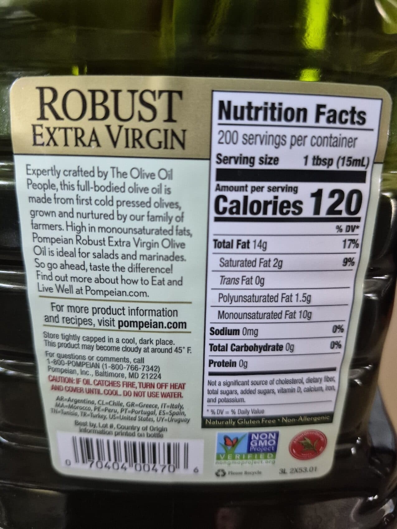 Pompeian Extra Virgin Olive Oil Robust packshot