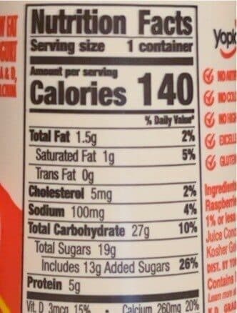 Yoplait original red raspberry packshot
