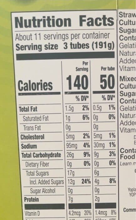 Yoplait Go gurt low fat yogurt packshot