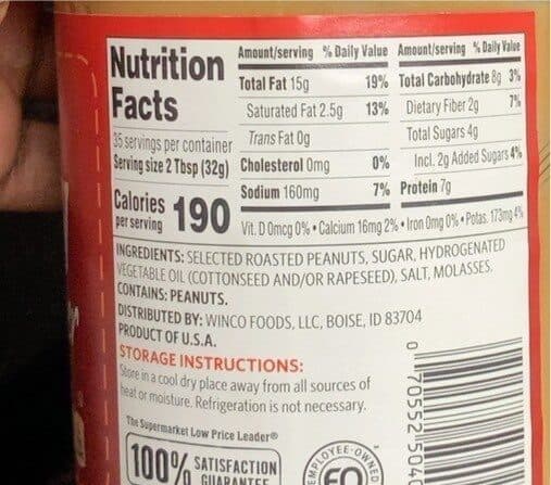 Winco Foods Creamy Peanut butter packshot
