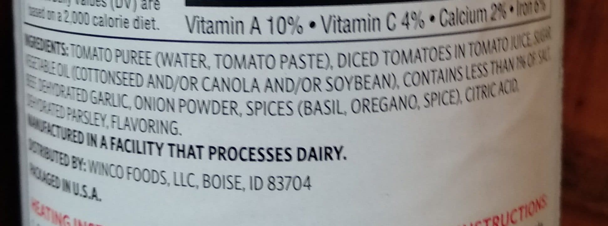 WinCo Foods Pasta sauce meat flavor packshot
