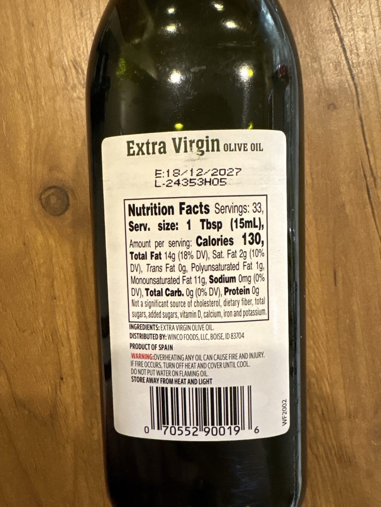 Winco Foods Extra Virgin Olive Oil packshot