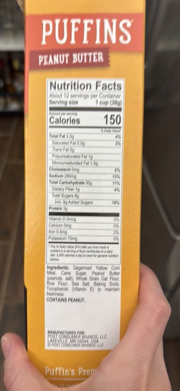 Puffins Puffins Peanut Butter Cereal packshot