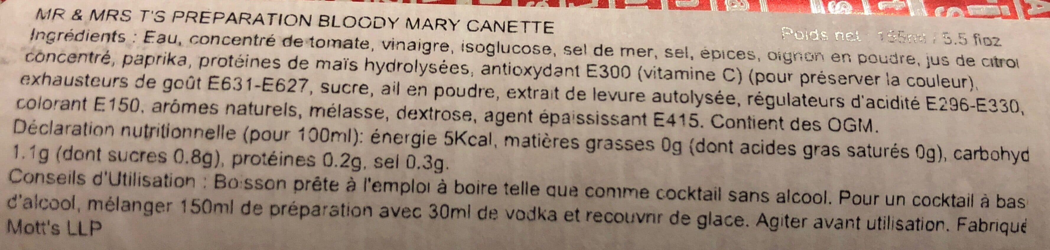 Mr & Mr T Mott's ounce bloody mary mix in category: cocktail drink mixes packshot