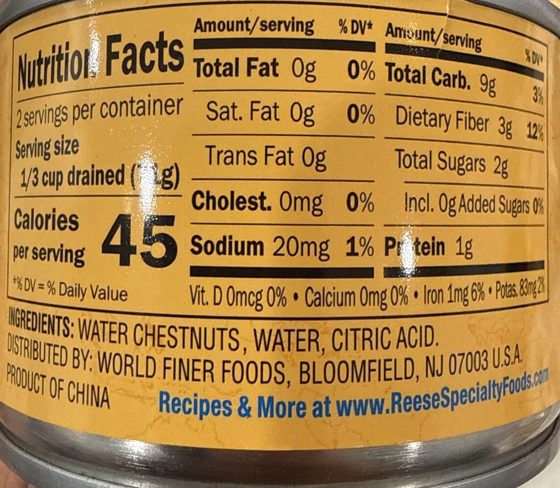 Reese Sliced Water Chestnuts packshot