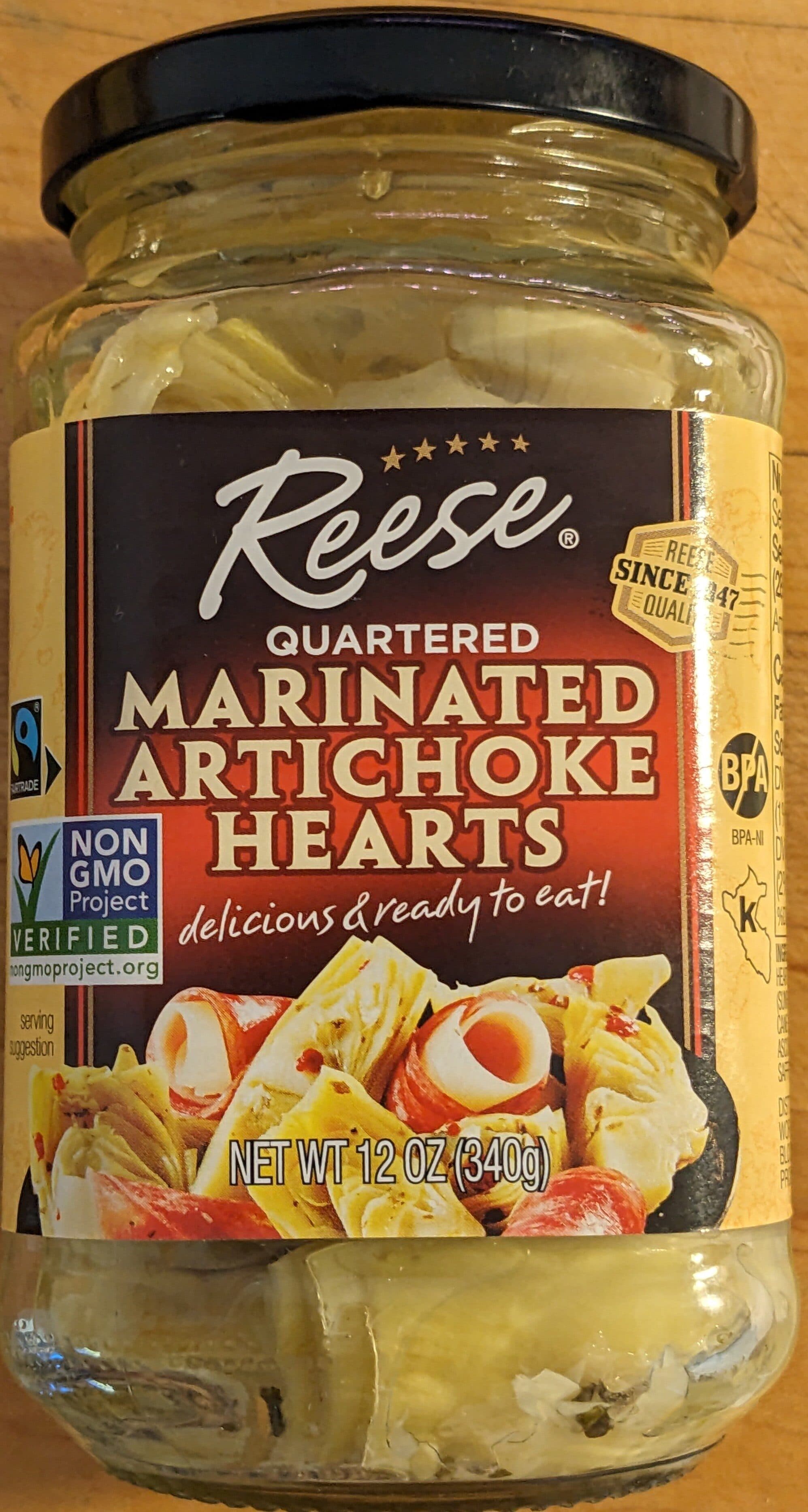 Reese Quartered Marinated Artichoke Hearts packshot