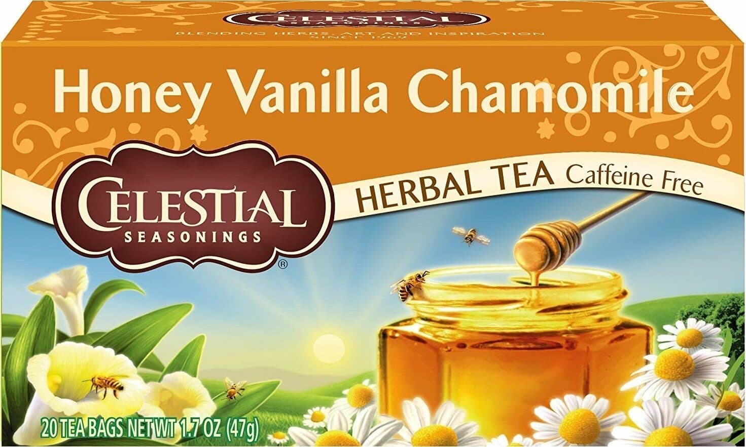 Celestial Seasonings Honey Vanilla Chamomile Herbal Tea packshot