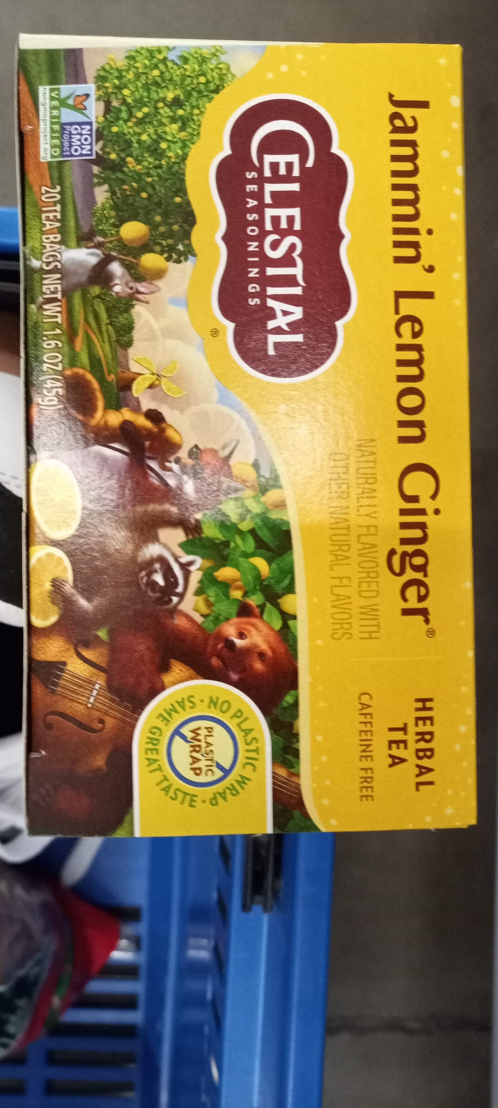 Celestial Seasonings Jammin' Lemon Ginger Herbal Tea packshot