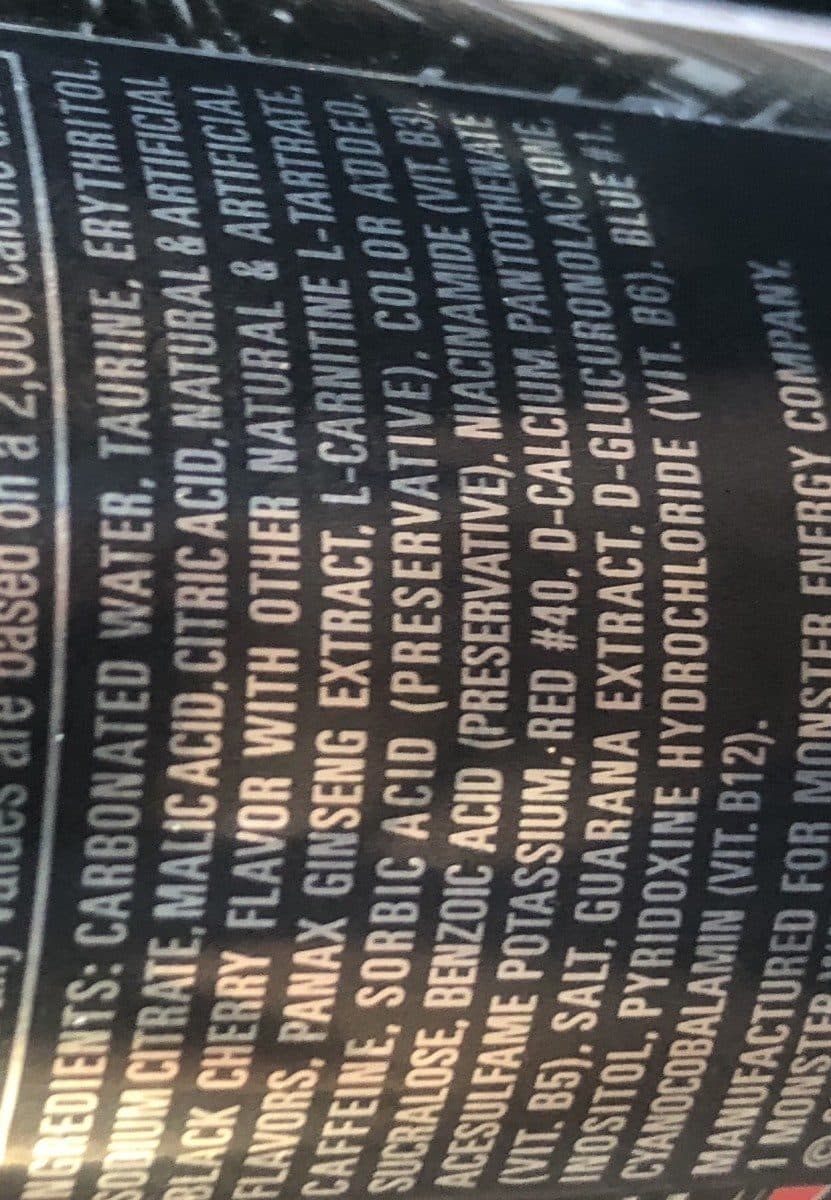 Monster Ultra Black Energy Drink packshot