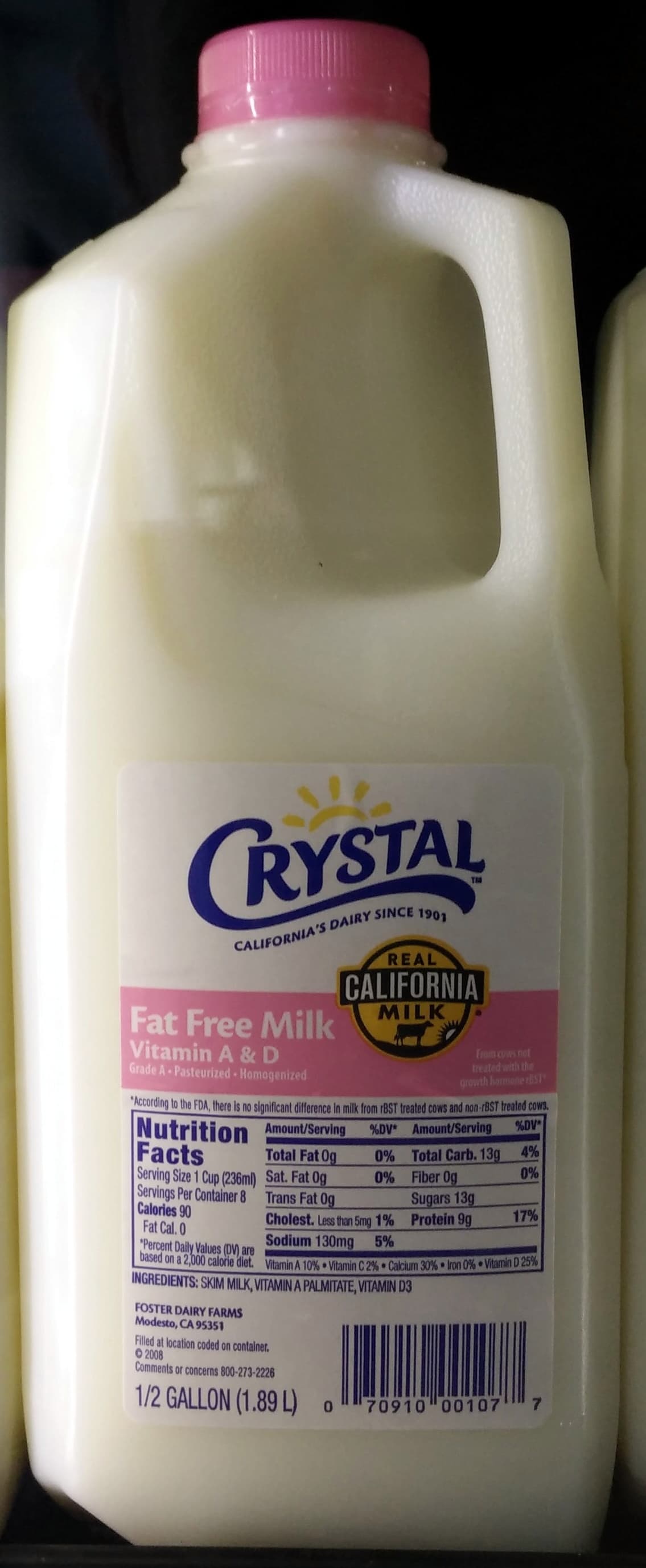 Crystal Fat Free Milk Vitamin A & D packshot