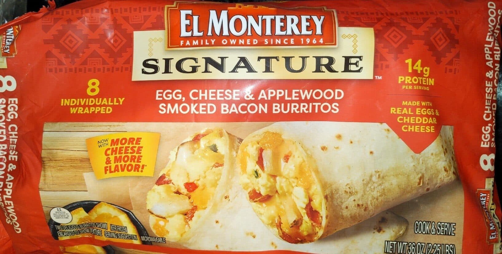 El Monterey Signature Egg, Cheese & Applewood Smoked Bacon Burritos packshot