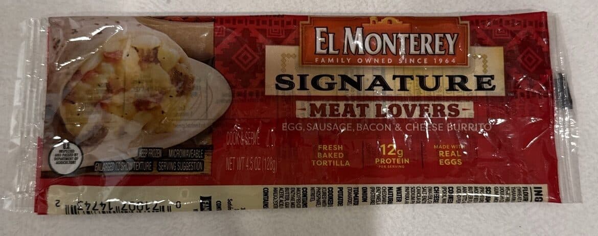 EL MONTEREY SIGNATURE MEAT LOVERS EGG, SAUSAGE, BACON & CHEESE BURRITO packshot