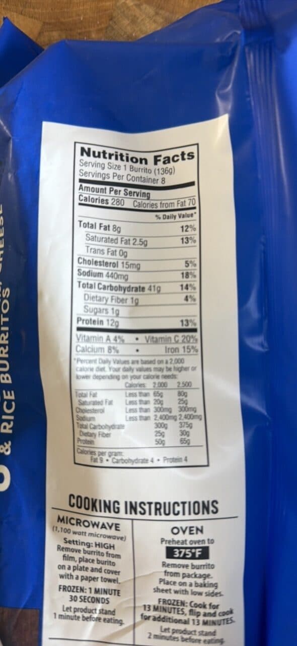 El Monterey Shredded Steak, Cheese & Rice Burritos packshot