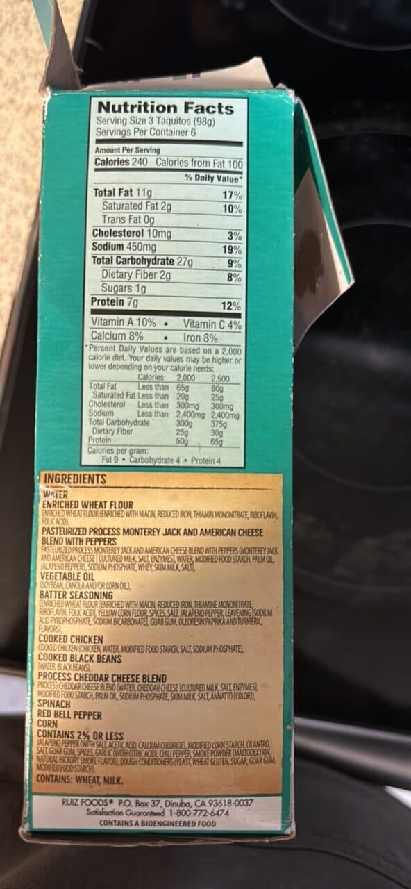 EL MONTEREY SOUTHWEST CHICKEN TAQUITOS packshot