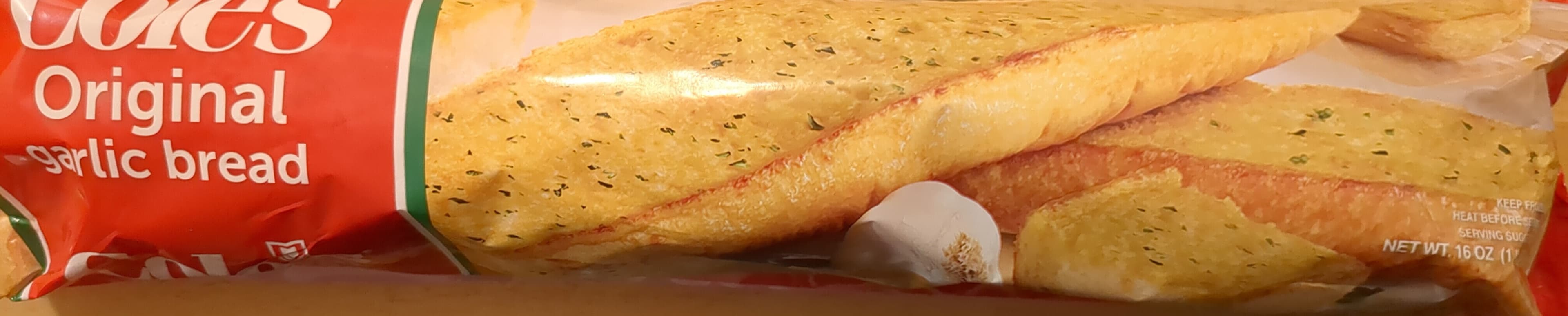 Cole's Original frozen garlic bread packshot