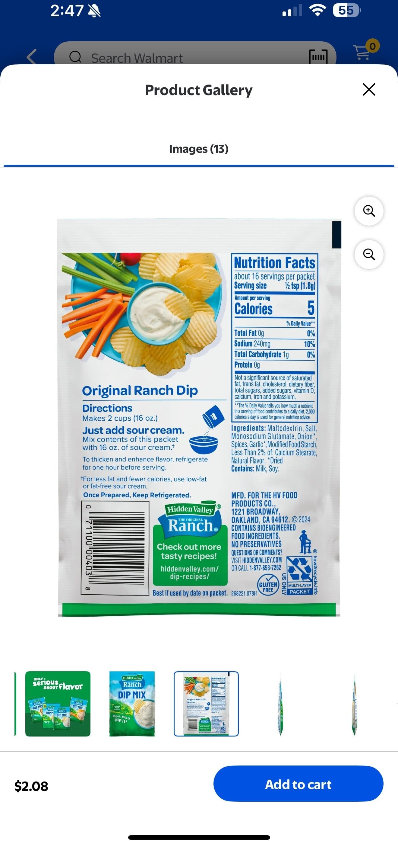Hidden Valley Original Ranch Dip packshot