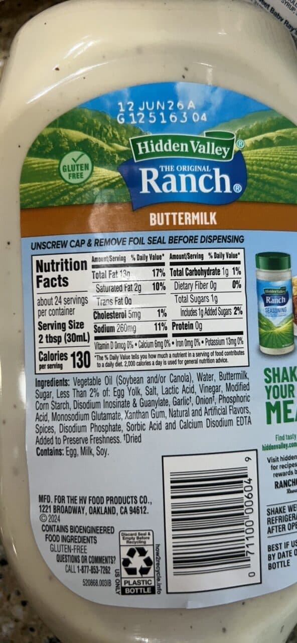 Hidden Valley Buttermilk Ranch packshot