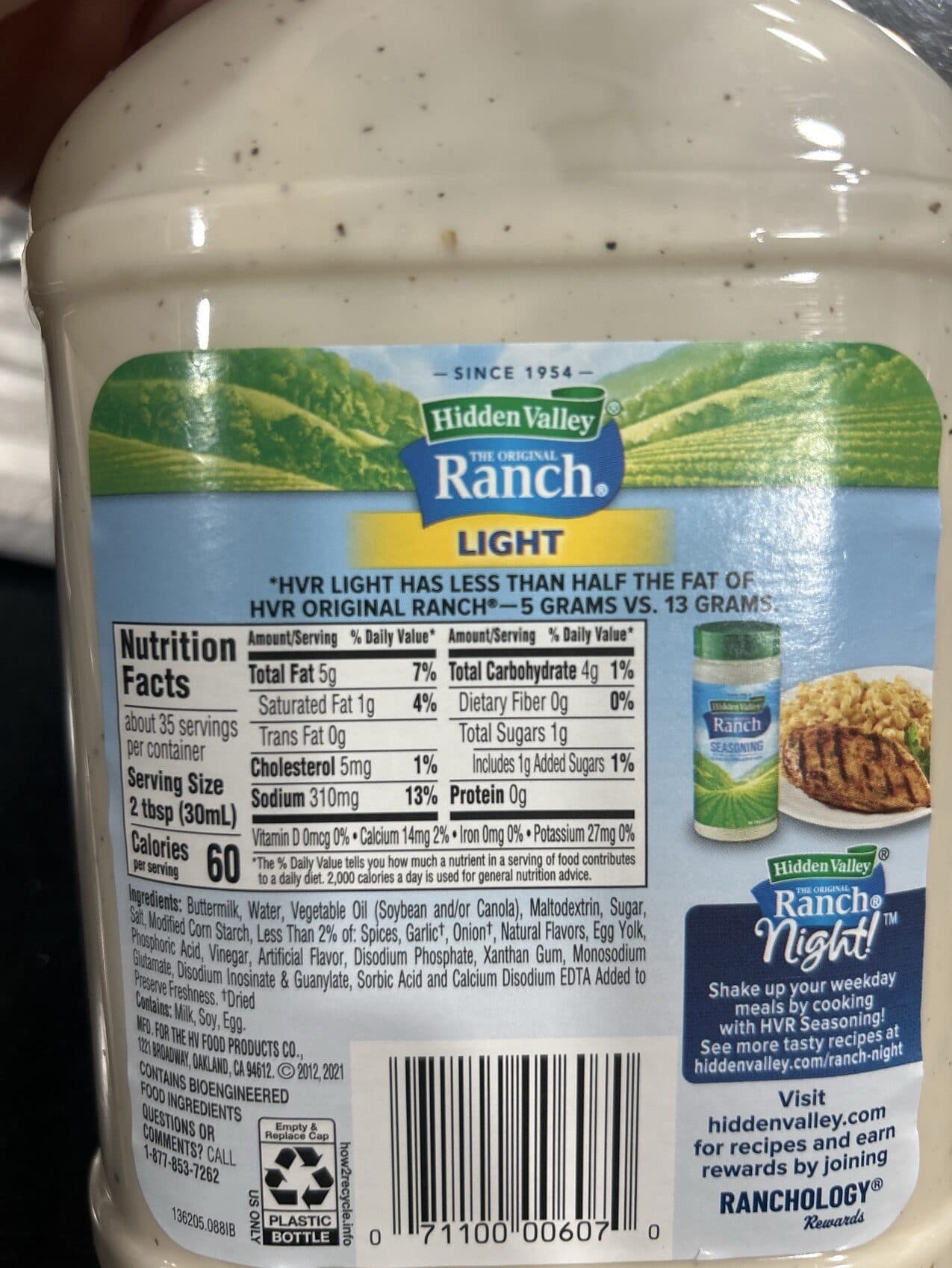 Hidden Valley The Original Ranch Light Dressing packshot