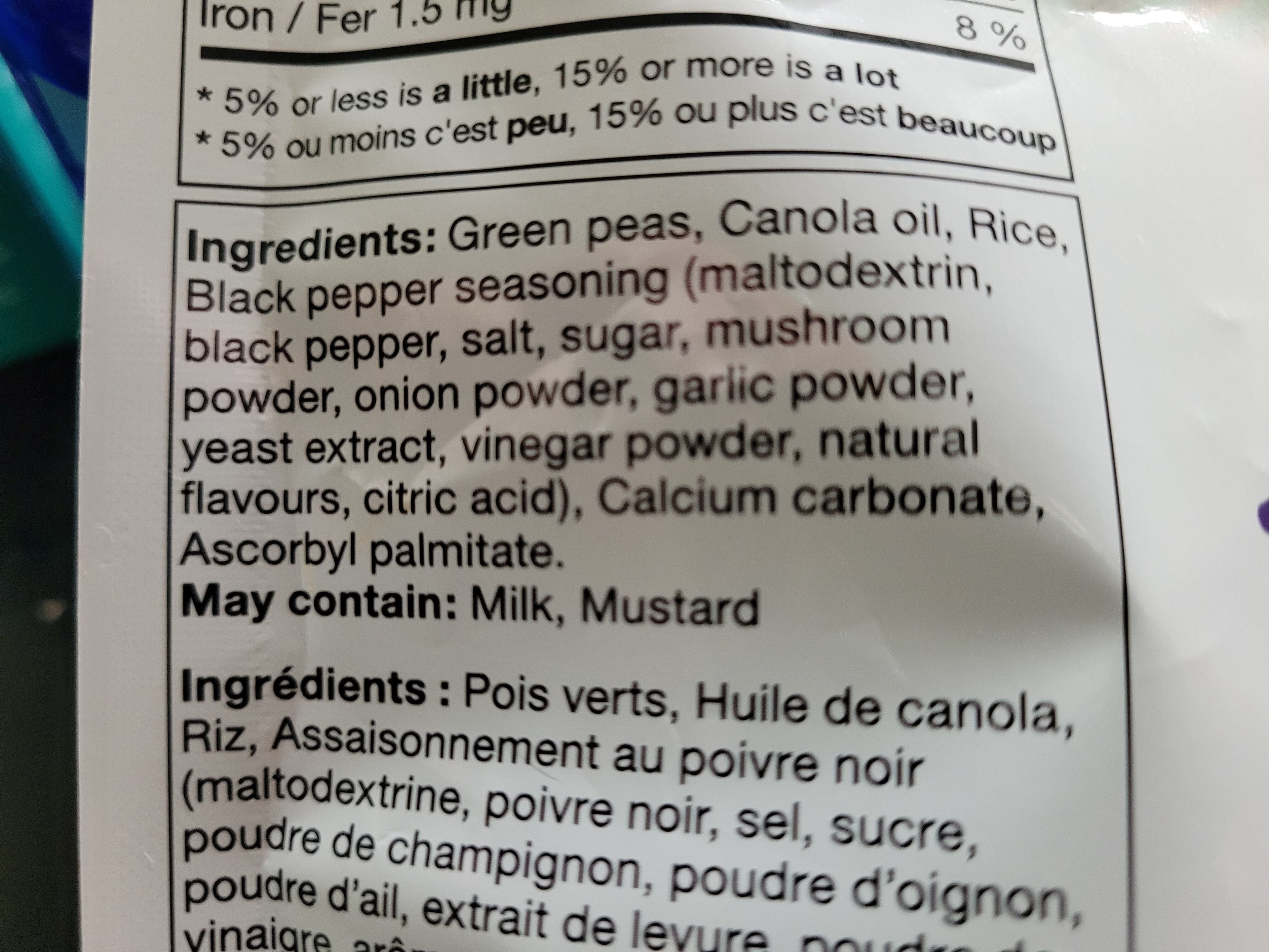 Harvest Snaps Green Pea Snacks Black Pepper packshot